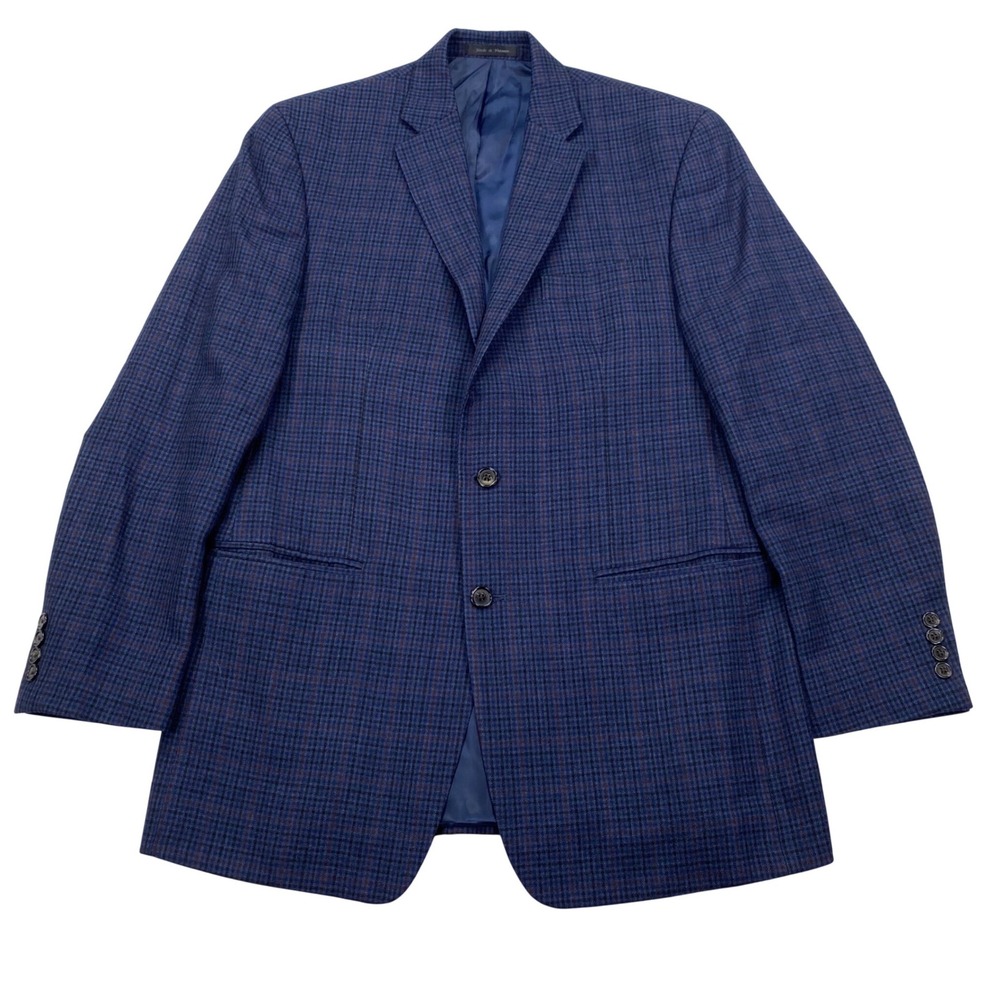 Lauren Ralph Lauren Blazer Mens 42L Blue Plaid 100% Wool‎ Two Button Sport Coat